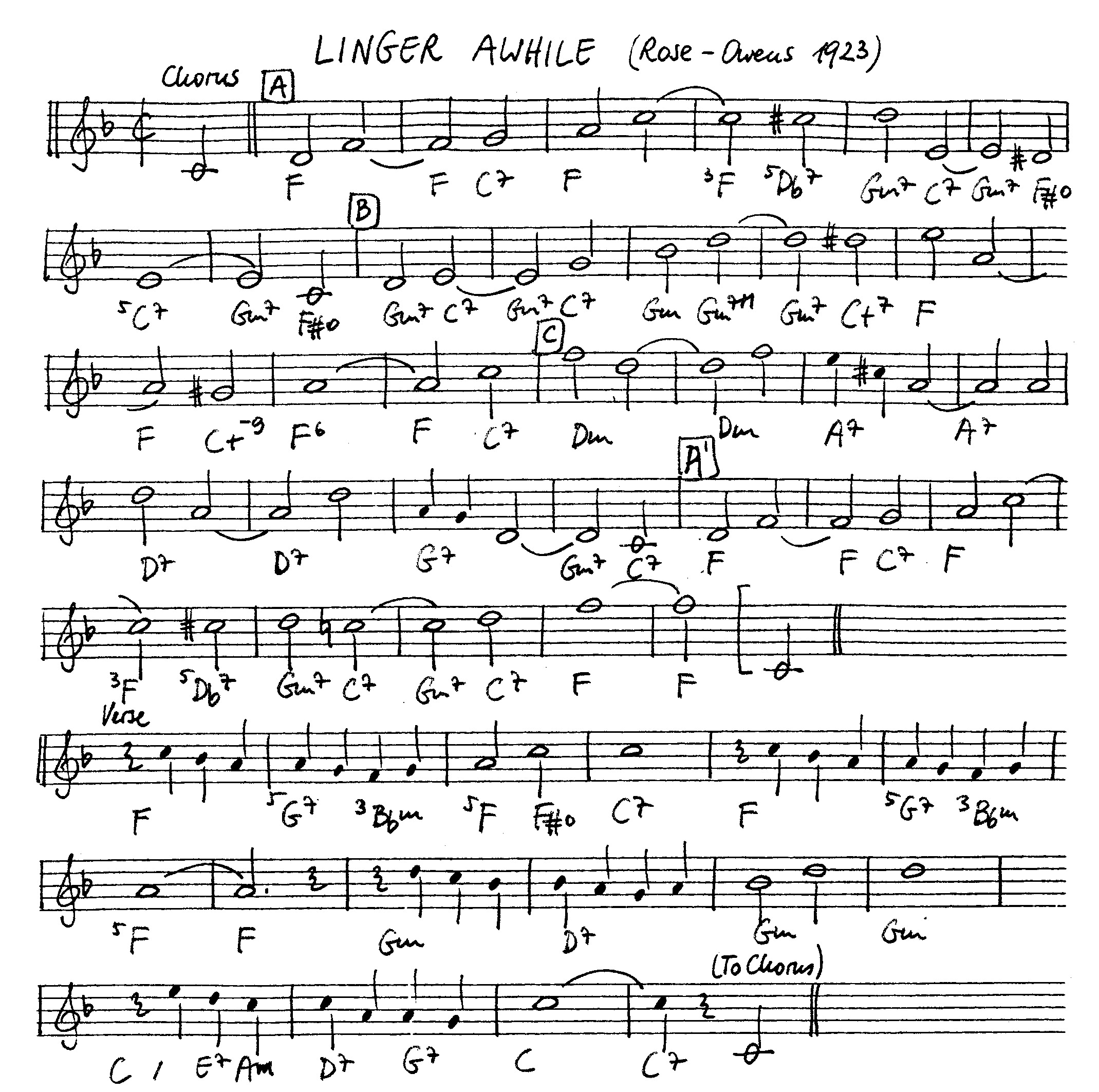 linger awhile leadsheet – book us for your next 20s or gatsby event